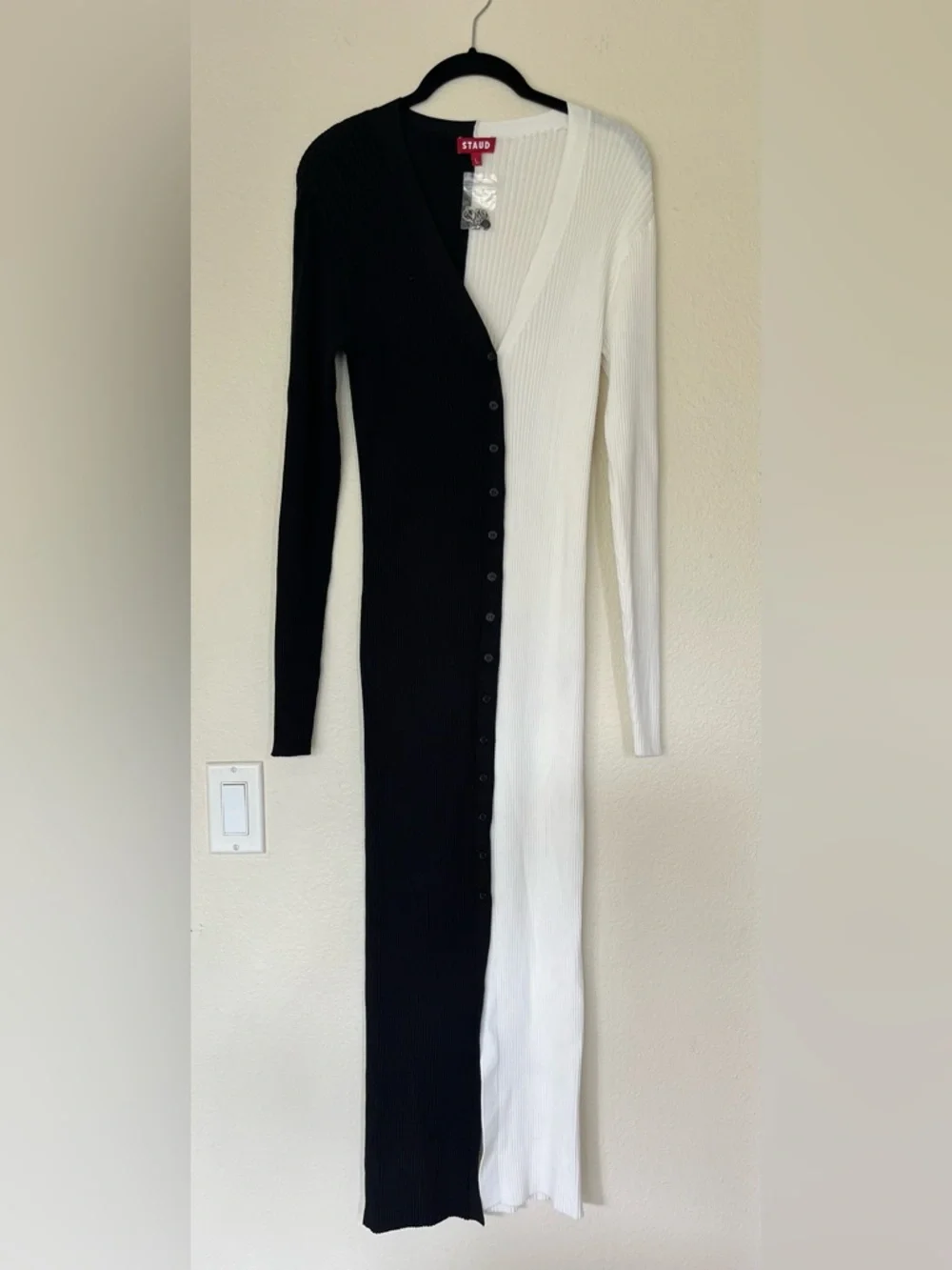 STAUD Shoko Colorblock Sweater Dress (Size Large) - Picture 2 of 6
